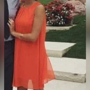 Gorgeous vibrant dress with sheer shell